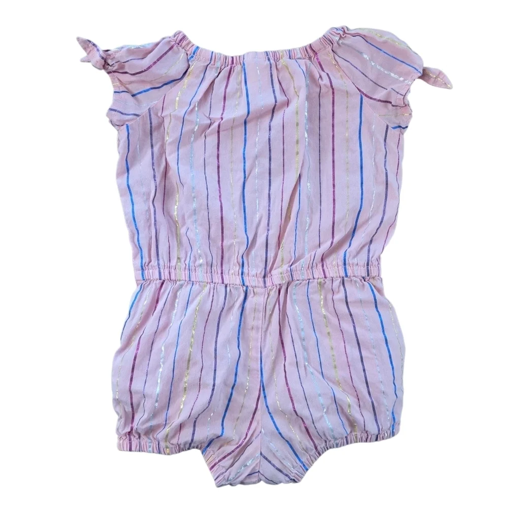✨ OshKosh B'gosh Pink Striped Cotton Romper – Size 18M ✨
